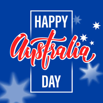 Happy Australia Day poster. Australian flag vector greeting