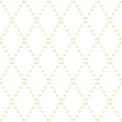Fototapeta premium Geometric repeating pattern. Seamless abstract modern texture for wallpapers and backgrounds. Golden and white pattern