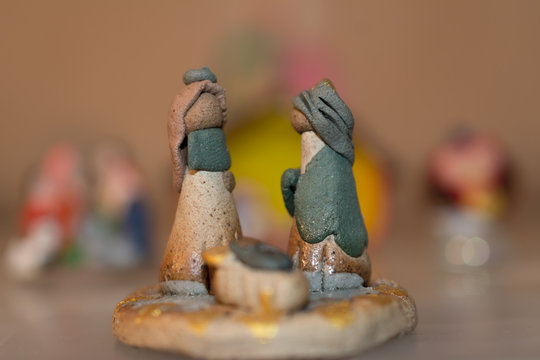 Jos&eacute; y Mar&iacute;a con el ni&ntilde;o Jes&uacute;s para alegrar la navidad.
