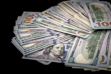 100 us dollar isolated  black