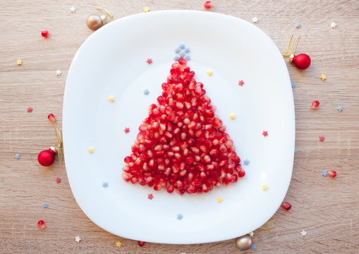 Fruit Christmas tree - dessert food recipe idea for children party