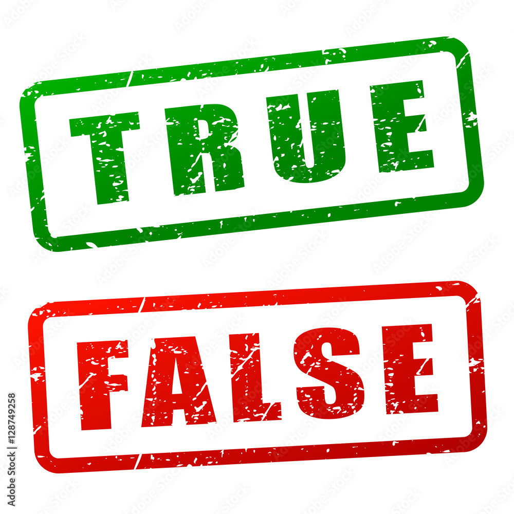 Poster true and false stamp design