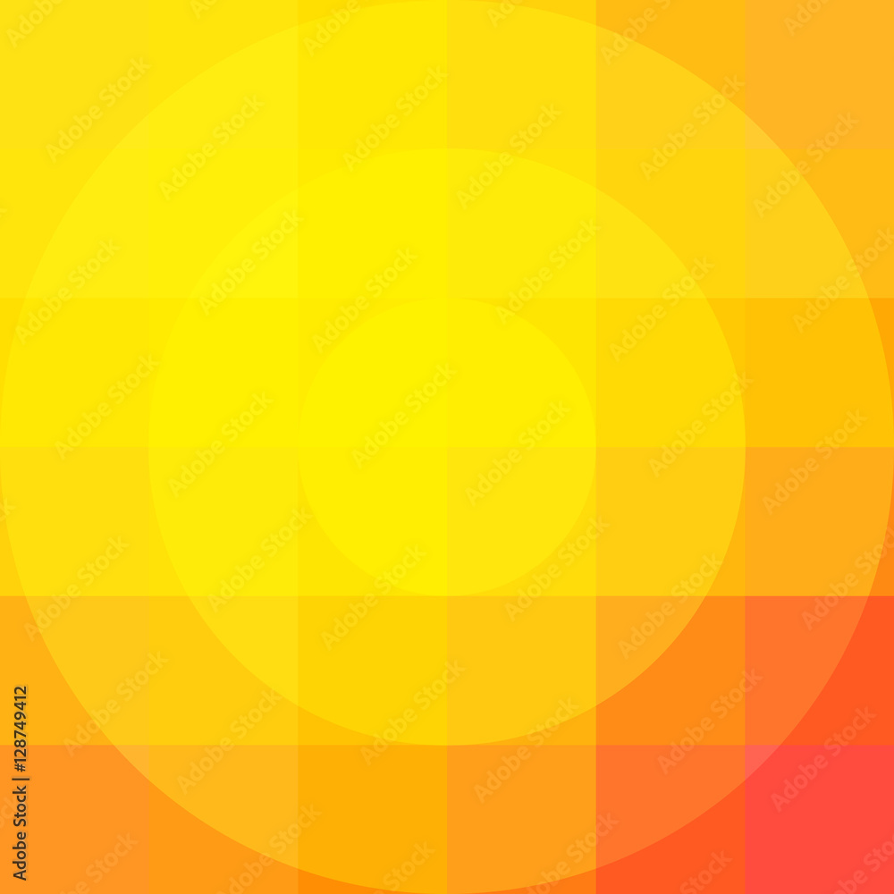 Poster abstract colorful mosaic background - vector. pixel pattern with circle in middle
