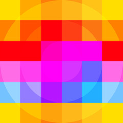 Abstract colorful mosaic background - Vector. Pixel Pattern with circle in middle