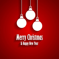 Naklejka na ściany i meble Merry Christmas and Happy New Year black greeting card
