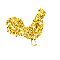 Golden glitter rooster