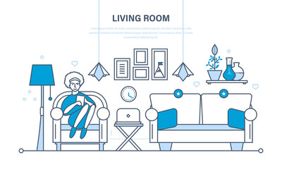 Cozy living room,  for reception of guest and job.