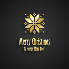 Obraz premium Merry Christmas and Happy New Year greeting card
