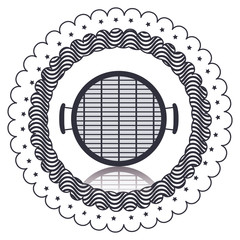 Grill icon. Bbq menu steak house food meal restaurant and barbecue theme. Isolated design. Vector illustration