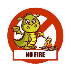 Prohibition Sign No Fire Sticker