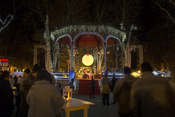 Zrinjevac park decorated by Christmas lights as part of Advent i