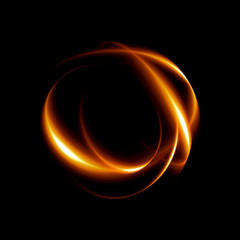 Abstract ring background with luminous swirling backdrop. Science. light circles light effect. Glowing cover. Image of color atoms and electrons. Physics concept. Planet. Micro. Nanotechnology