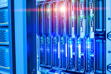 Obraz premium Network servers in data room Domestic Room