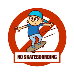 Prohibition Sign No Skateboarding Sticker