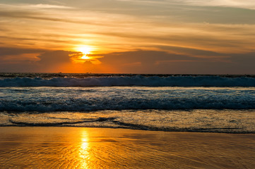 Naklejka premium Thailand Phuket kata Noi beach sunset 