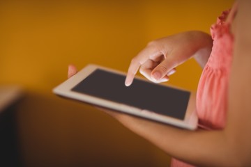 Girl using a digital tablet