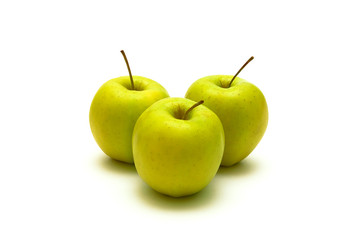 three apples isolated on white background