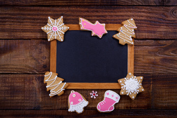 Christmas frame with cookies