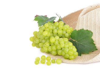 Green grape isolated on white background