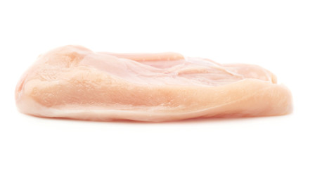 Raw chicken fillet isolated over white background