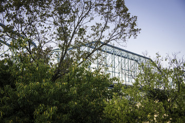 Walnut Pedestrian bridge with clear sky.