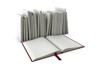 3d Illustration of Blank book cover template with pages
