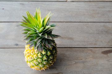.Pineapple colorful collection from the floor unappetizing.