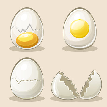 cartoon eggs in vector elements