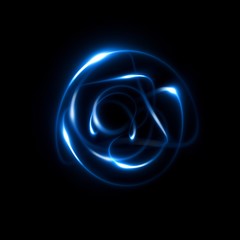 Abstract ring background with luminous swirling backdrop. Glowing spiral. The energy flow tunnel. Shine round frame with light circles light effect. Glowing cover. Space for your message. LED. atom