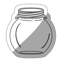 Mason jar icon. Retro vintage decoration and canning theme. Isolated design. Vector illustration