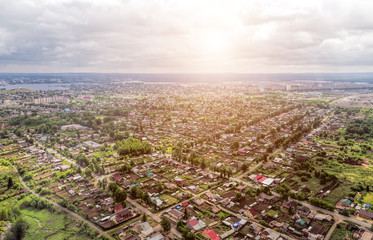 Urban panorama aerial view
