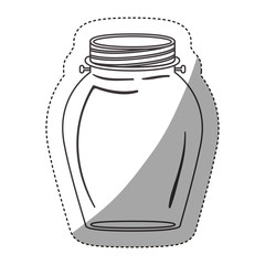 Mason jar icon. Retro vintage decoration and canning theme. Isolated design. Vector illustration