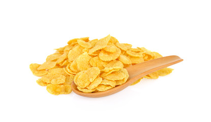 Corn flakes on a white background