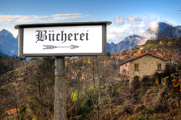 Obraz premium Schild 184 - Bücherei