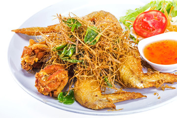Fried chicken with vegetable