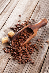 Coffee beans and brown sugar