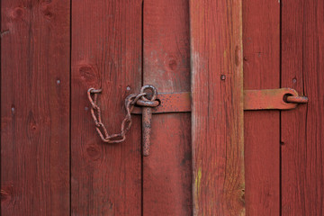 The lock on a barn door
