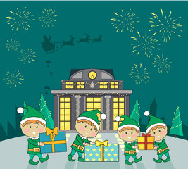 Winter Holidays Vector Concept in Flat Design
