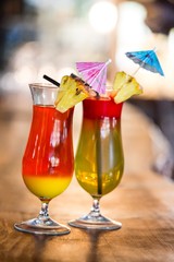 View of two cocktails