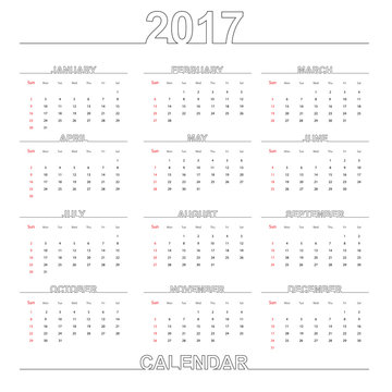 2017 calendar vector design
