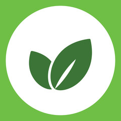 sprout herbal plant leaves simple icon in circle