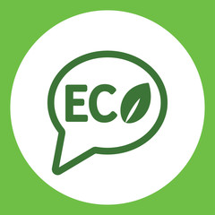 ecology sign eco character emblem label word bubble dialog simpl