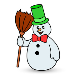 Snowman vector illustration on white background