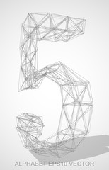 Vector illustration of a Pencil sketched 5. Hand drawn 3D 5.