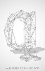 Vector illustration of a Pencil sketched Q. Hand drawn 3D Q.