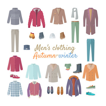 Men s Clothing. Autumn Winter Collection. Vector