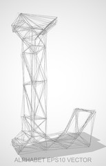 Vector illustration of a Pencil sketched L. Hand drawn 3D L.