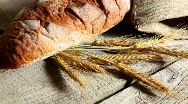 bread and ears are on the old table
