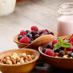 Oats nuts berries yogurt