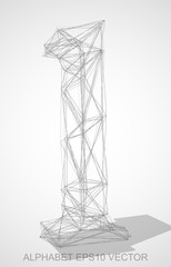 Vector illustration of a Pencil sketched L. Hand drawn 3D L.